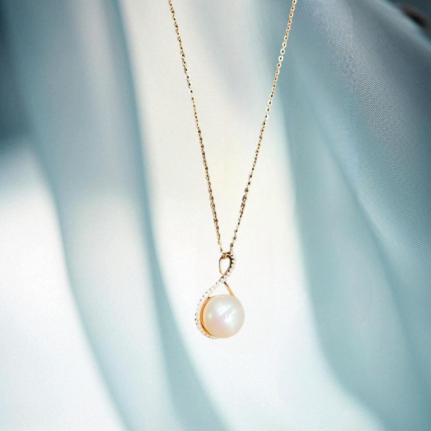 GL0003 - Pearl Collection - Necklace with Pearl Pendant (Rose Gold)